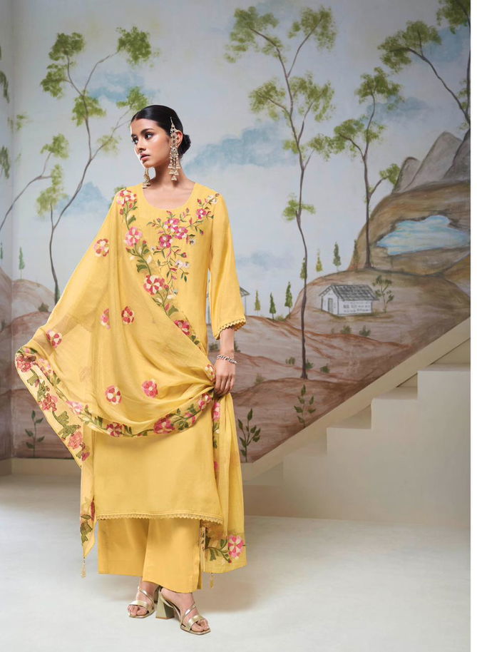 Nyssa By Ganga Embroidery Bemberg Silk Dress Material Wholesale Shop In Surat